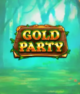 Discover the magical forest of the Gold Party game by Pragmatic Play, highlighting a charming wooden sign decorated with golden letters. The background features a misty green forest adding a sense of mystery to the slot's theme. Ideal for fans of nature-themed slots, providing a captivating adventure. 